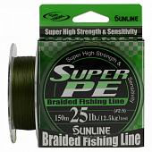 Плетёный шнур Sunline SUPER PE DARK GREEN 150m #0.8 8lb 4kg