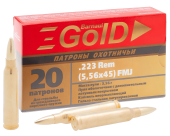 5,56х45 FMJ 3,56гр. Gold лат./лат. (БПЗ) (20шт.)